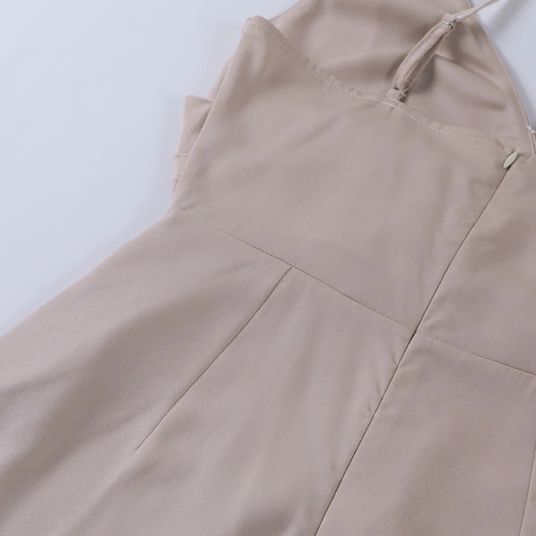 Celeste satin split dress