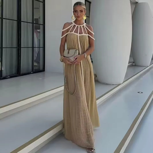 Celeste draped halter dress