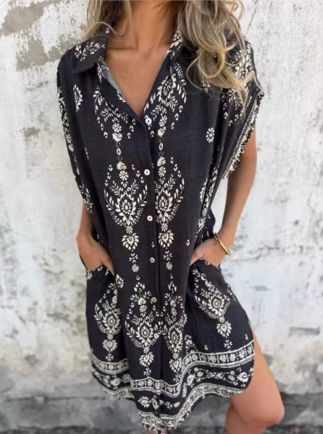 Bohemian breeze shirt dress