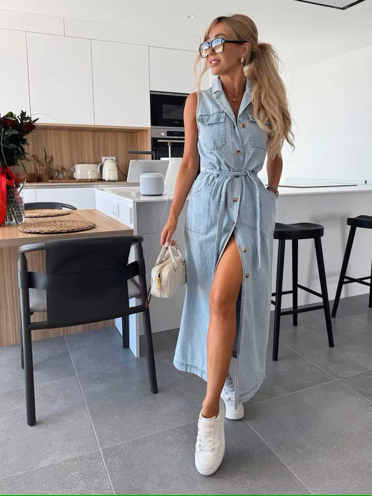 Vavé | Denim maxi-jurk