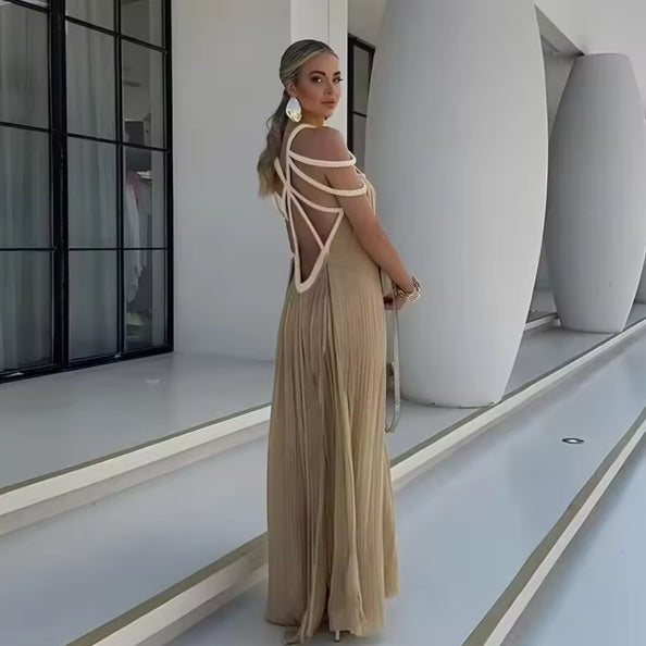 Celeste draped halter dress
