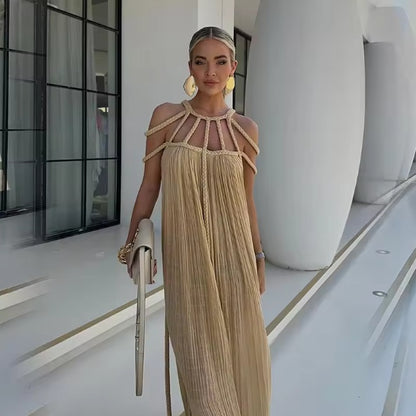 Celeste draped halter dress