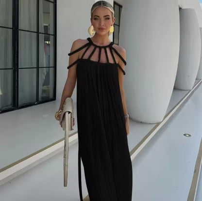 Celeste draped halter dress